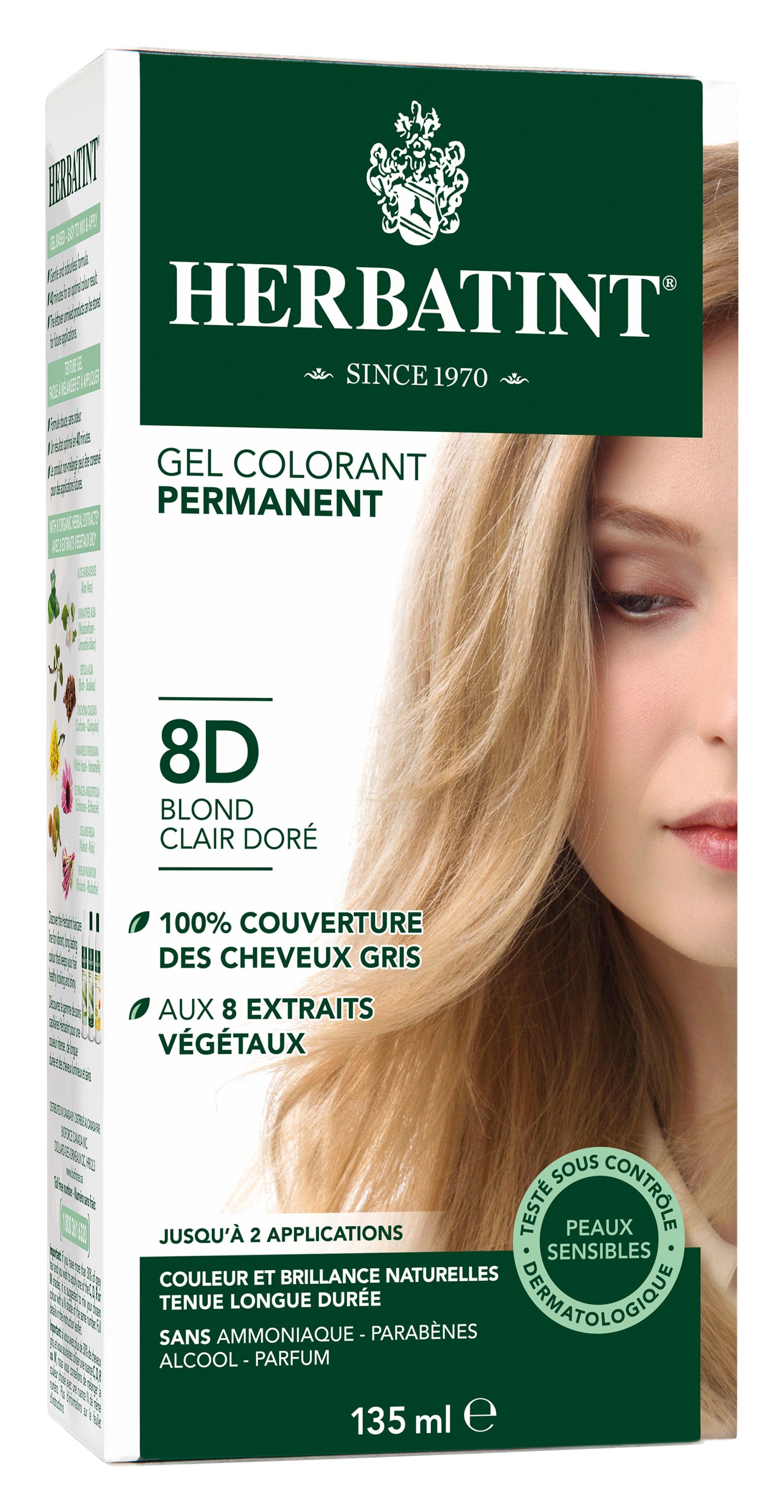 HERBATINT Soins & beauté Teinture 8D Blond doré clair 135ml