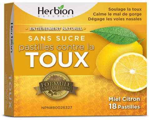 HERBION Épicerie Pastilles sans sucre saveur citron et miel 6x18 pastilles