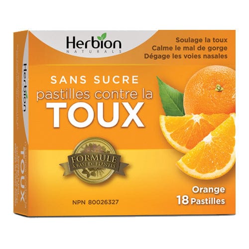 HERBION Épicerie Pastillessans sucre saveur d'orange 6x18 pastilles