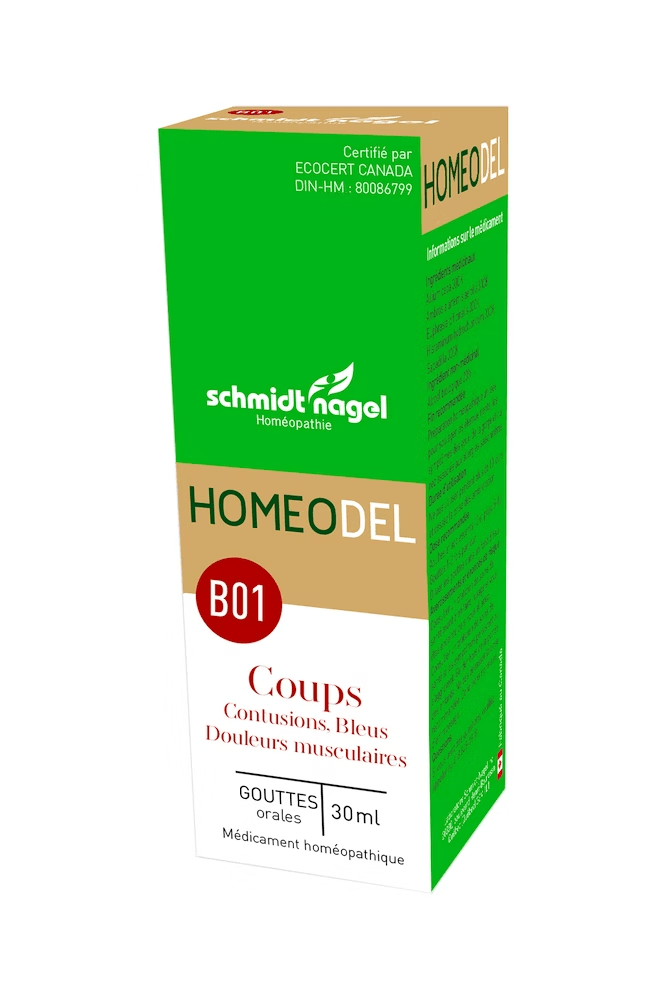 HOMEODEL Suppléments Homeodel B01 (contusions-bleus/douleurs musculaire)  30ml