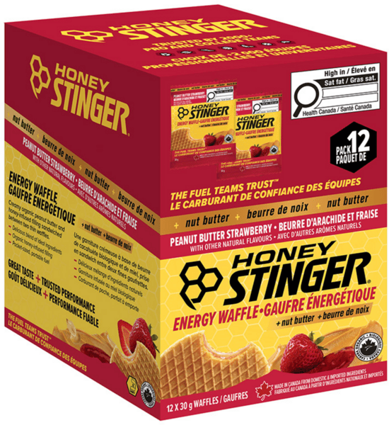 HONEY STINGER Suppléments Gaufres énergétiques bio (beurre d'arachides / fraises) 12x30g