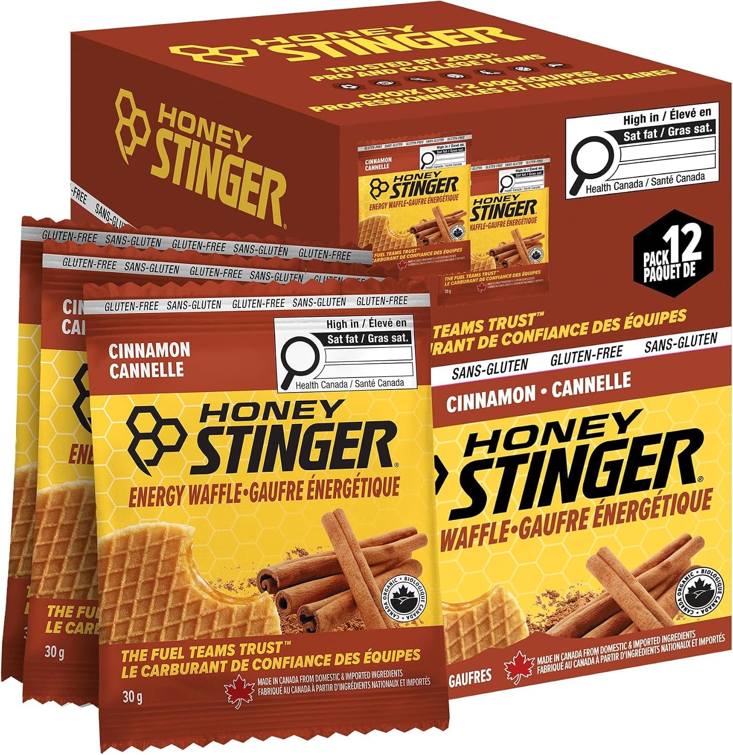 HONEY STINGER Suppléments Gaufres énergétiques bio (cannelle)  12x30g