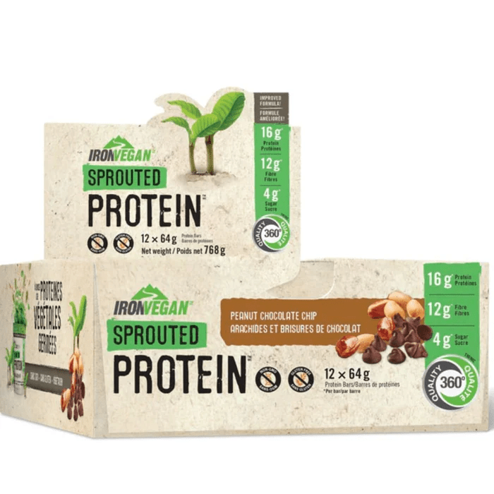 IRON VEGAN Suppléments Barres protéinées arachides/brisures chocolat (germer) 12x64g