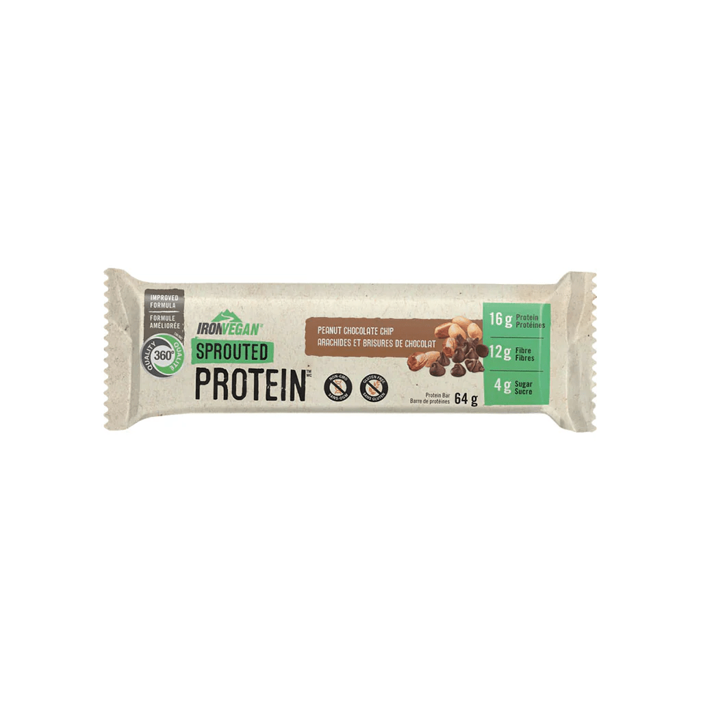 IRON VEGAN Suppléments Barres protéinées arachides/brisures chocolat (germer) 12x64g