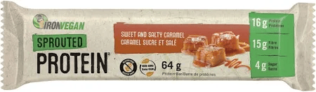IRON VEGAN Suppléments Barres protéinées caramel sucré et salé  (germer) 12x64g