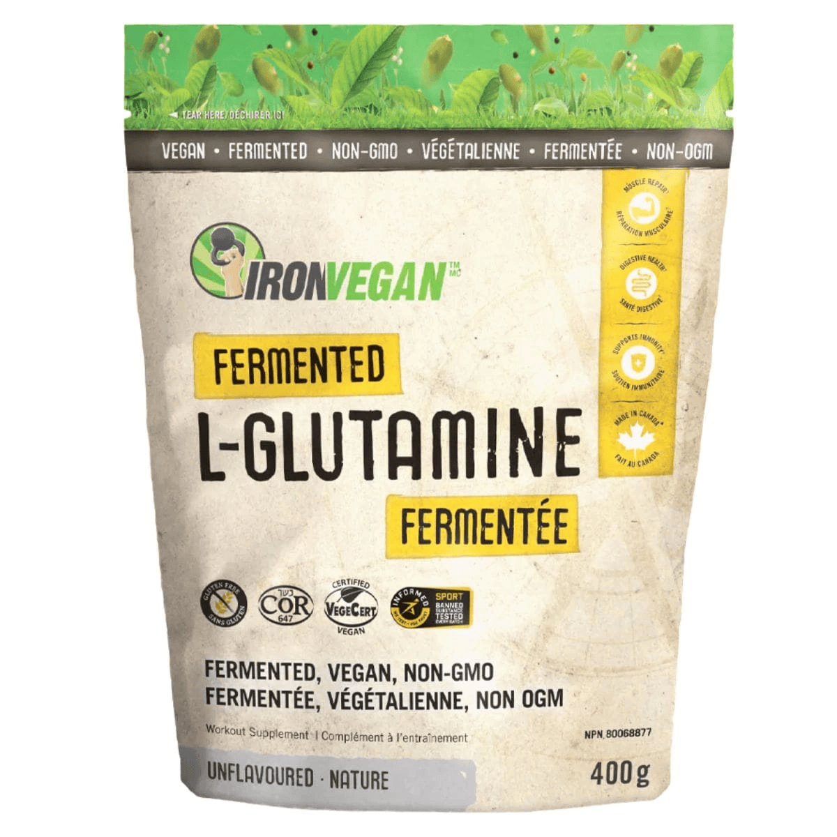 IRON VEGAN Suppléments L-glutamine fermentée (nature) 400g
