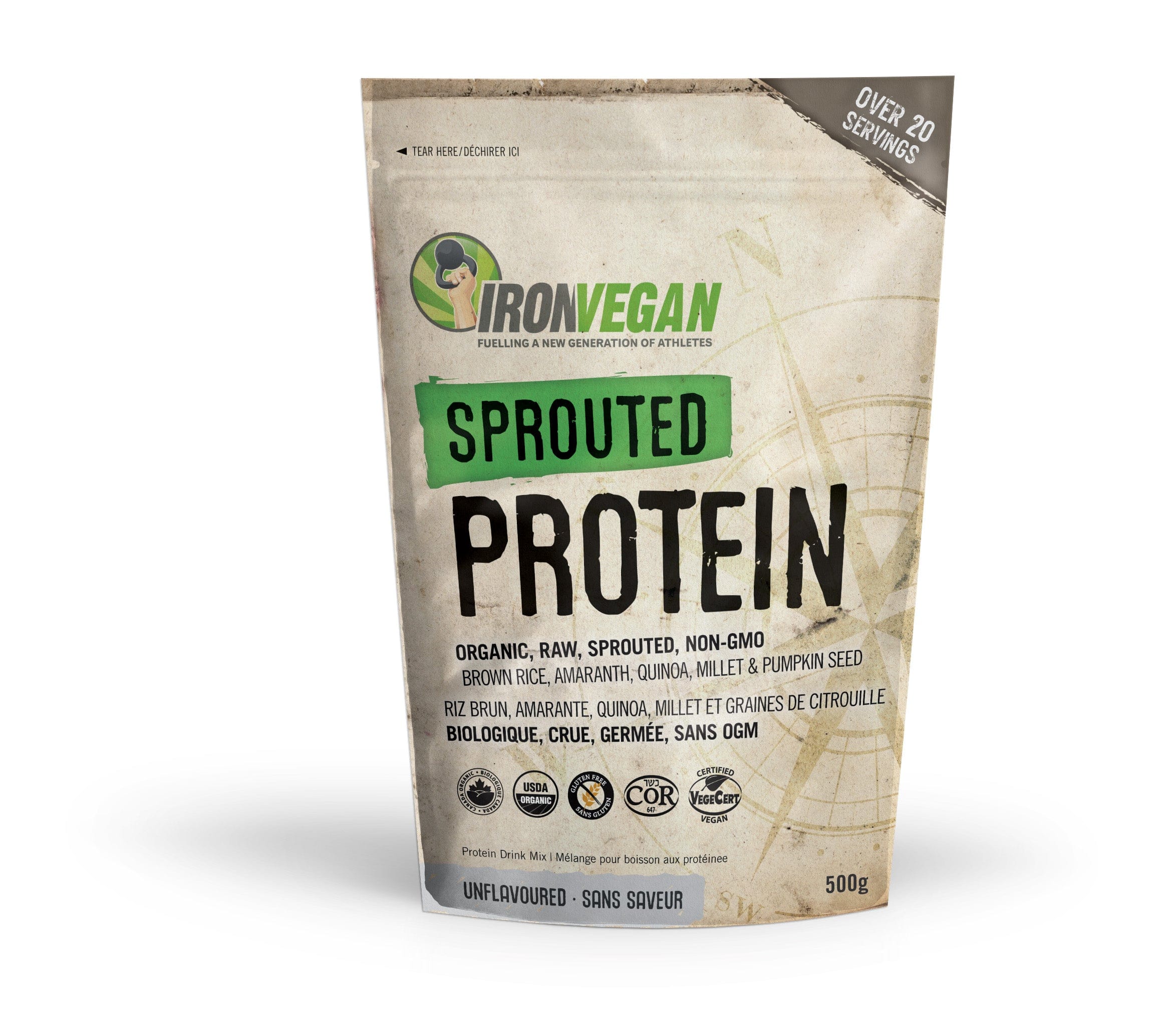 IRON VEGAN Suppléments Protéines germées bio sans-saveur (20 portions) 500g