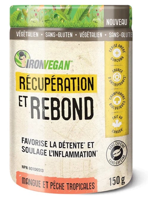 IRON VEGAN Suppléments Récupération et rebond (mangue/pêche tropicale)  150g