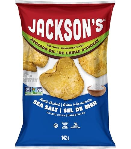 JACKSON'S Épicerie Croustilles cuites à la marmite (sel de mer) 142g