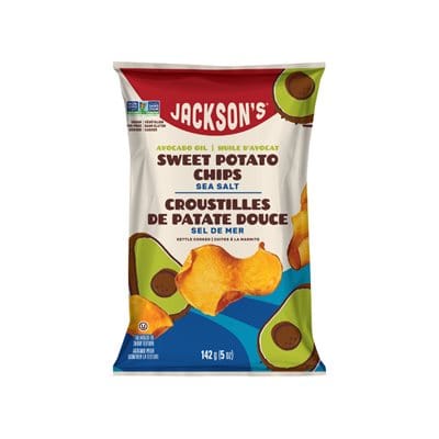 JACKSON'S Épicerie Croustilles de patates douces cuites à la marmite (sel de mer) 142g