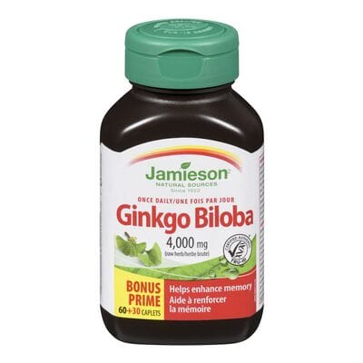 JAMIESON Suppléments Ginkgo biloba (4000mg) Bonus 60+30comp