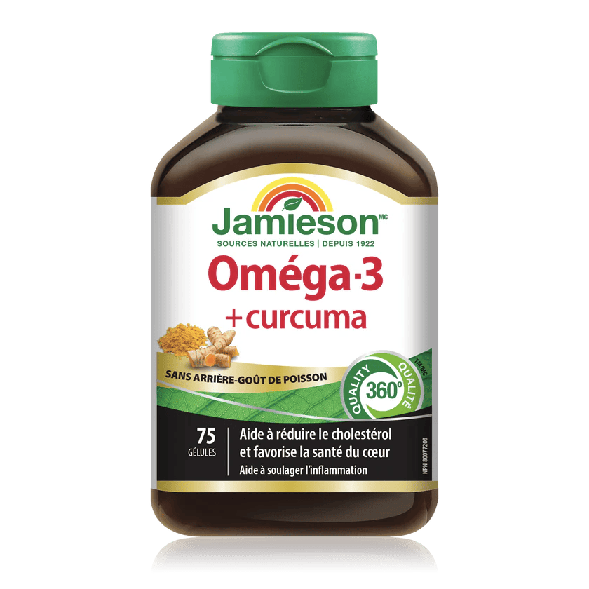JAMIESON Suppléments Omega 3 + curcuma 75gels