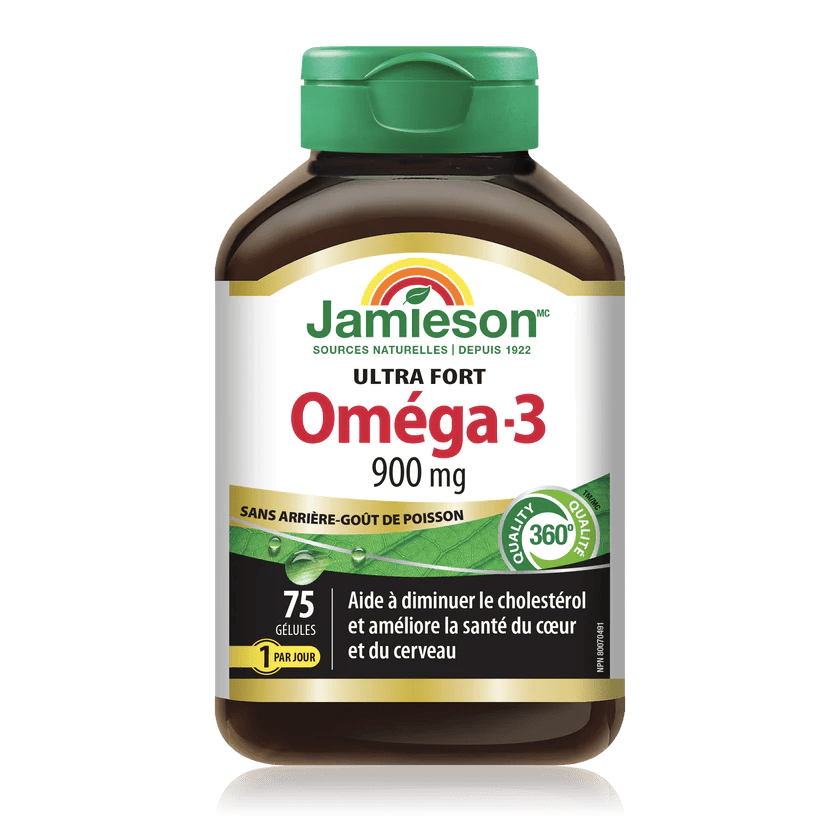 JAMIESON Suppléments Omega 3 ultra-fort sans arrière goût 75gels