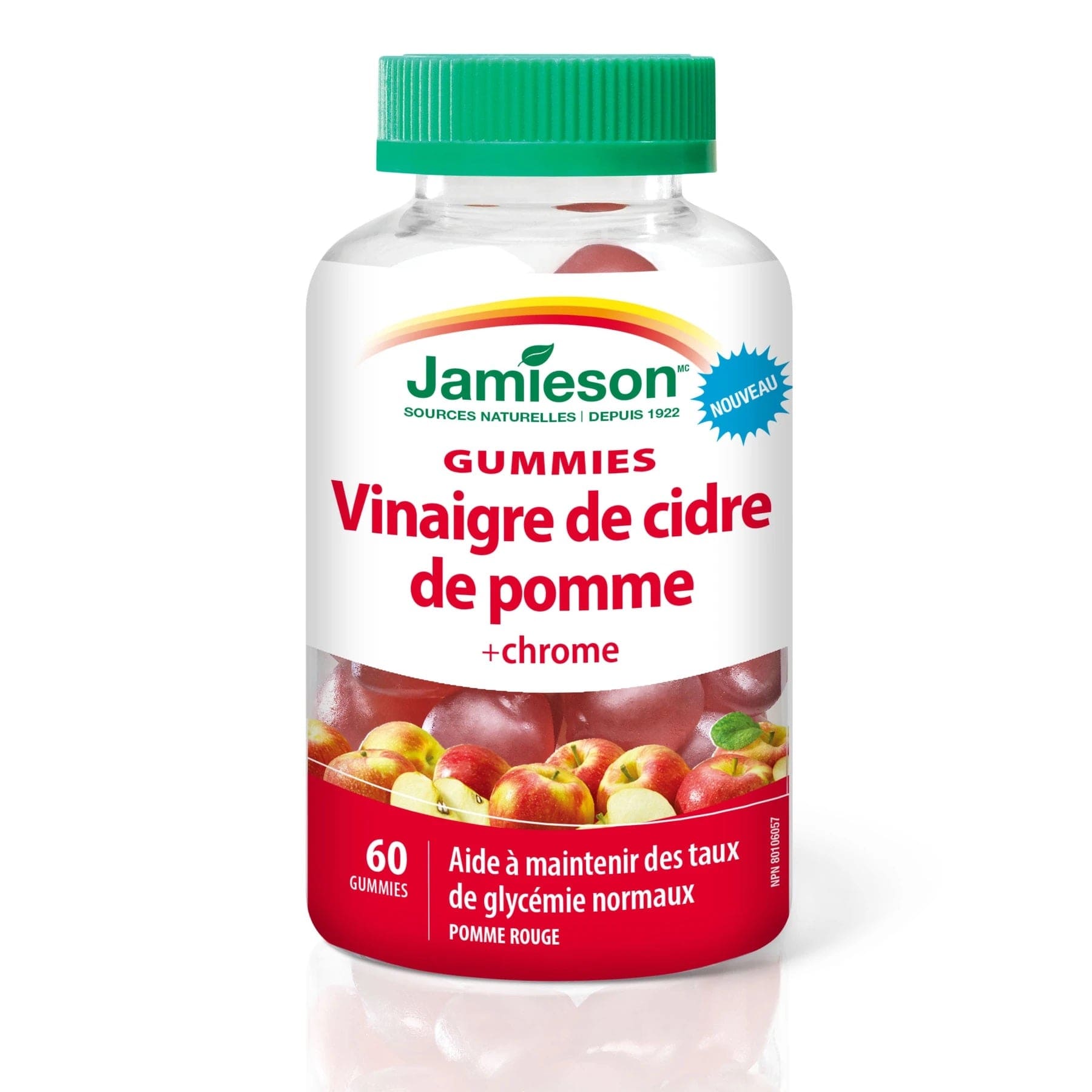 JAMIESON Suppléments Vinaigre de cidre de pommes avec chromium 60gummies