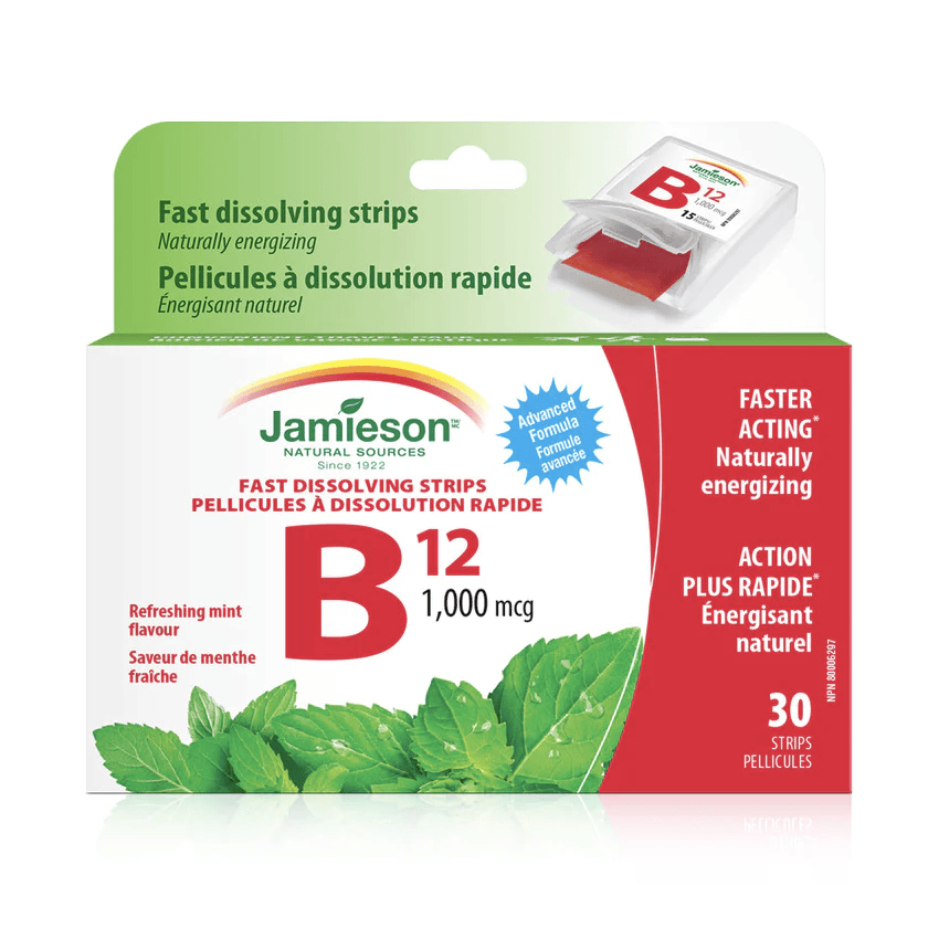 JAMIESON Suppléments Vitamine B12 (1000mcg) bandes 30pellicules