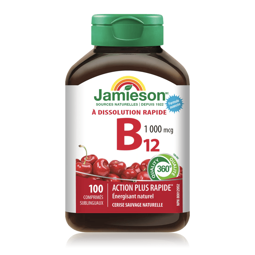 JAMIESON Suppléments Vitamine B12 (1000mcg) dissolution rapide 100comp