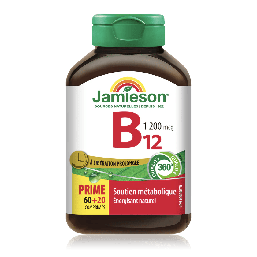JAMIESON Suppléments Vitamine B12 (1200mcg)  Bonus 60+20comp