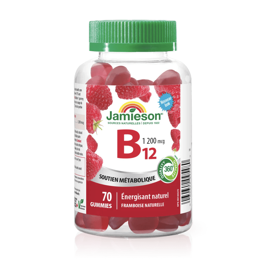 JAMIESON Suppléments Vitamine B12 (1200mcg) gummies (framboise) 70gummies