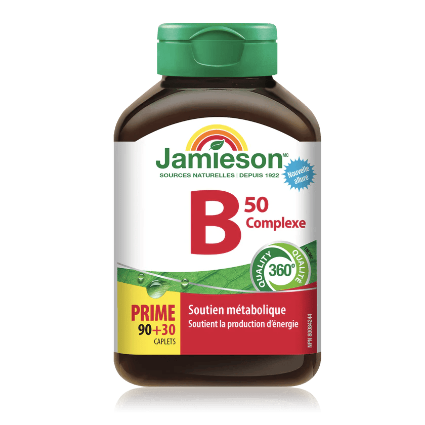 JAMIESON Suppléments Vitamine B50 complexe (50mg)  Bonus 90+30comp