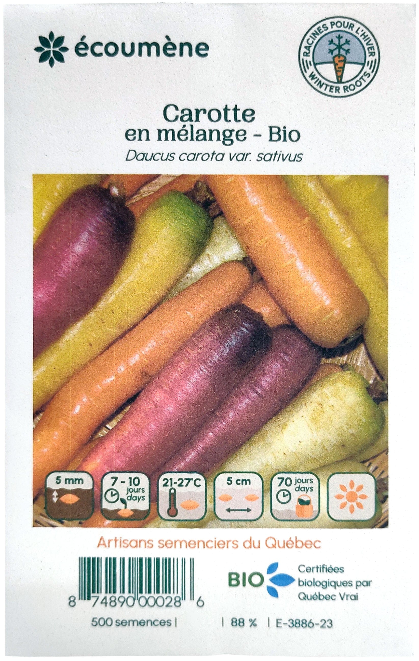 JARDINS DE L'ÉCOUMÈNE Épicerie Semence carotte en mélange bio (un)