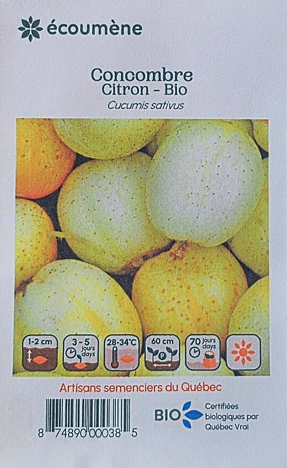 JARDINS DE L'ÉCOUMÈNE Épicerie Semence concombre citron bio (un)