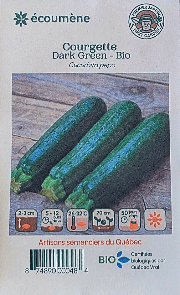 JARDINS DE L'ÉCOUMÈNE Épicerie Semence courgette dark green bio (un)