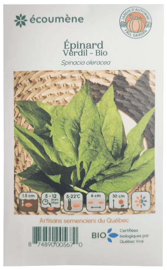 JARDINS DE L'ÉCOUMÈNE Épicerie Semence épinard verdil bio (un)