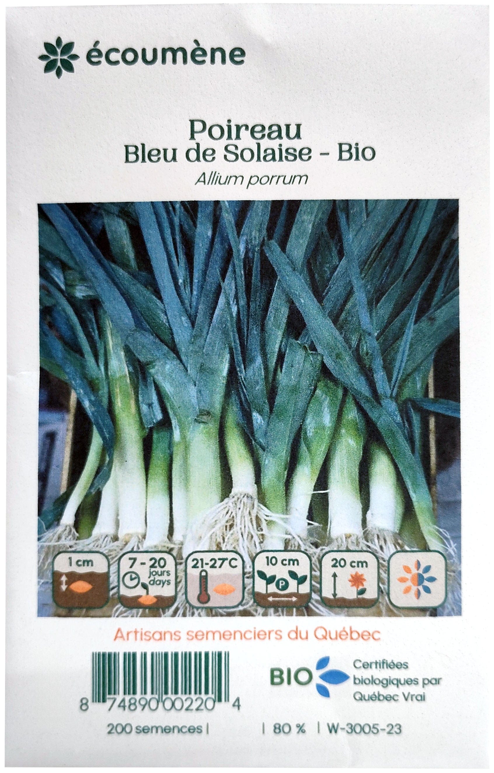 JARDINS DE L'ÉCOUMÈNE Épicerie Semence poireau bleu de Solaise bio (un)