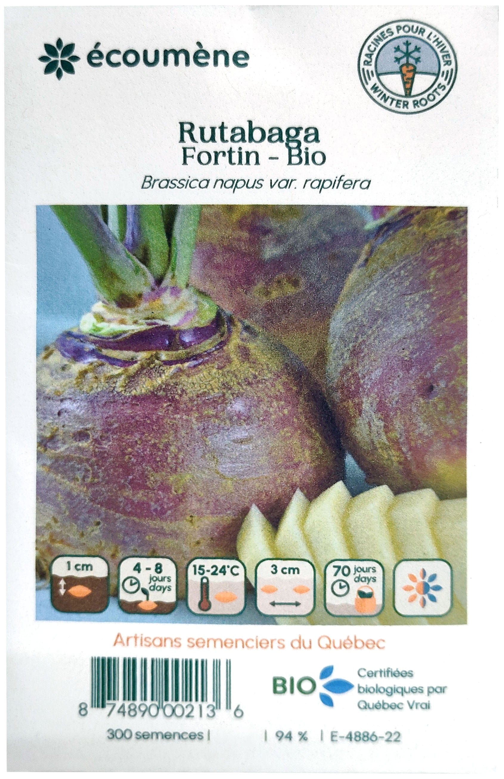 JARDINS DE L'ÉCOUMÈNE Épicerie Semence rutabaga Fortin bio (un)