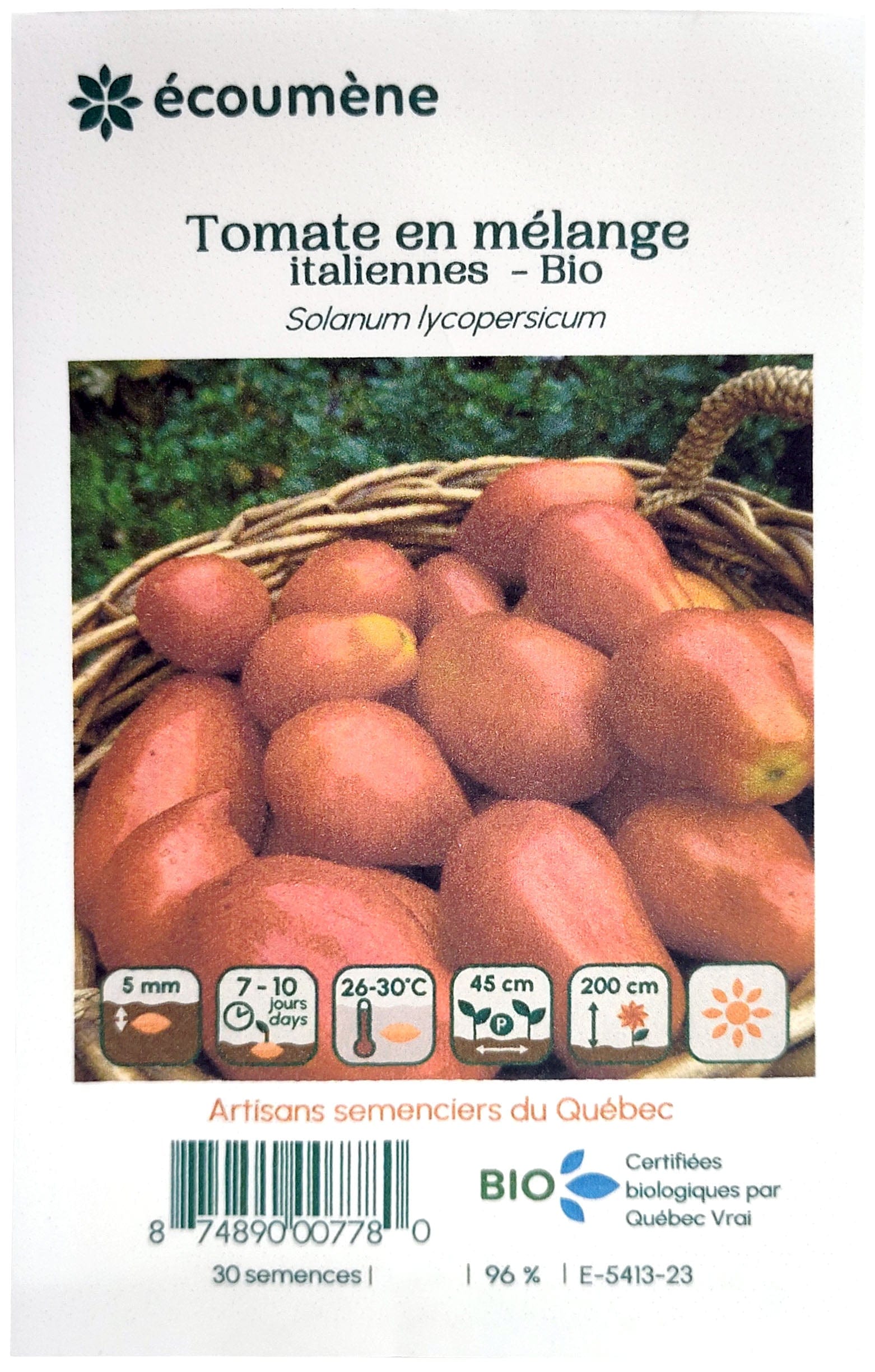 JARDINS DE L'ÉCOUMÈNE Épicerie Semence tomate en mélange italiennes bio (un)