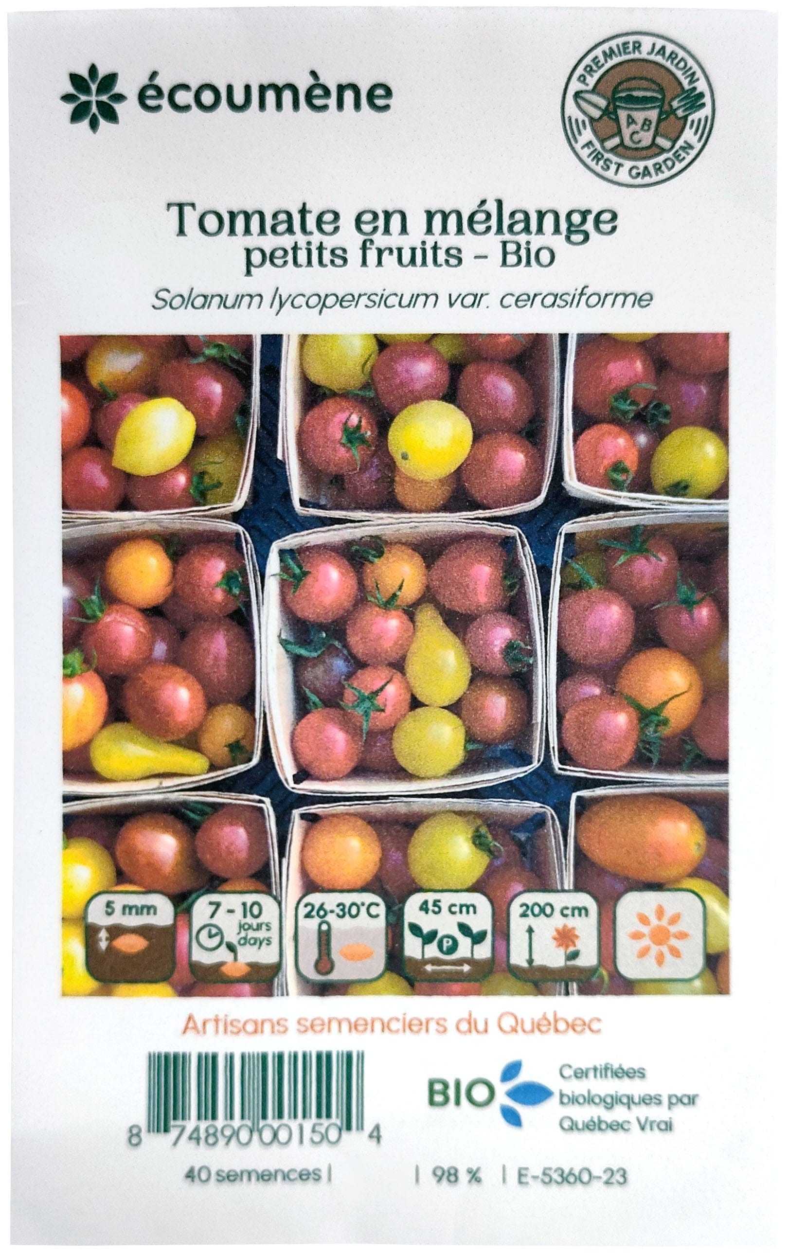 JARDINS DE L'ÉCOUMÈNE Épicerie Semence tomate en mélange petits fruits bio (un)