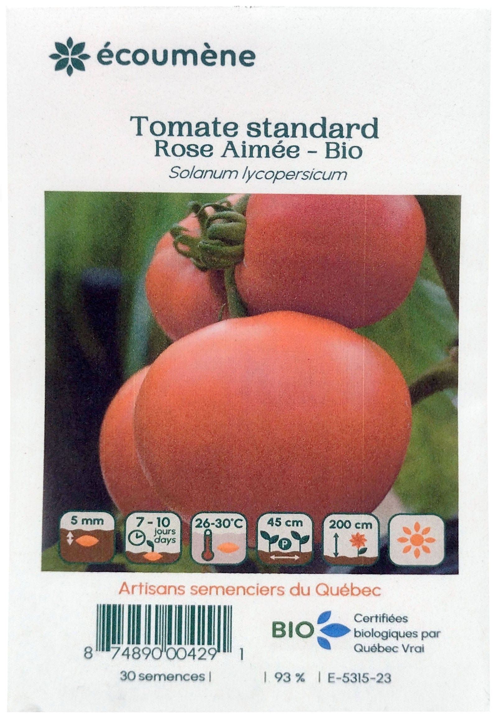 JARDINS DE L'ÉCOUMÈNE Épicerie Semence tomate standard Rose Aimée bio (un)