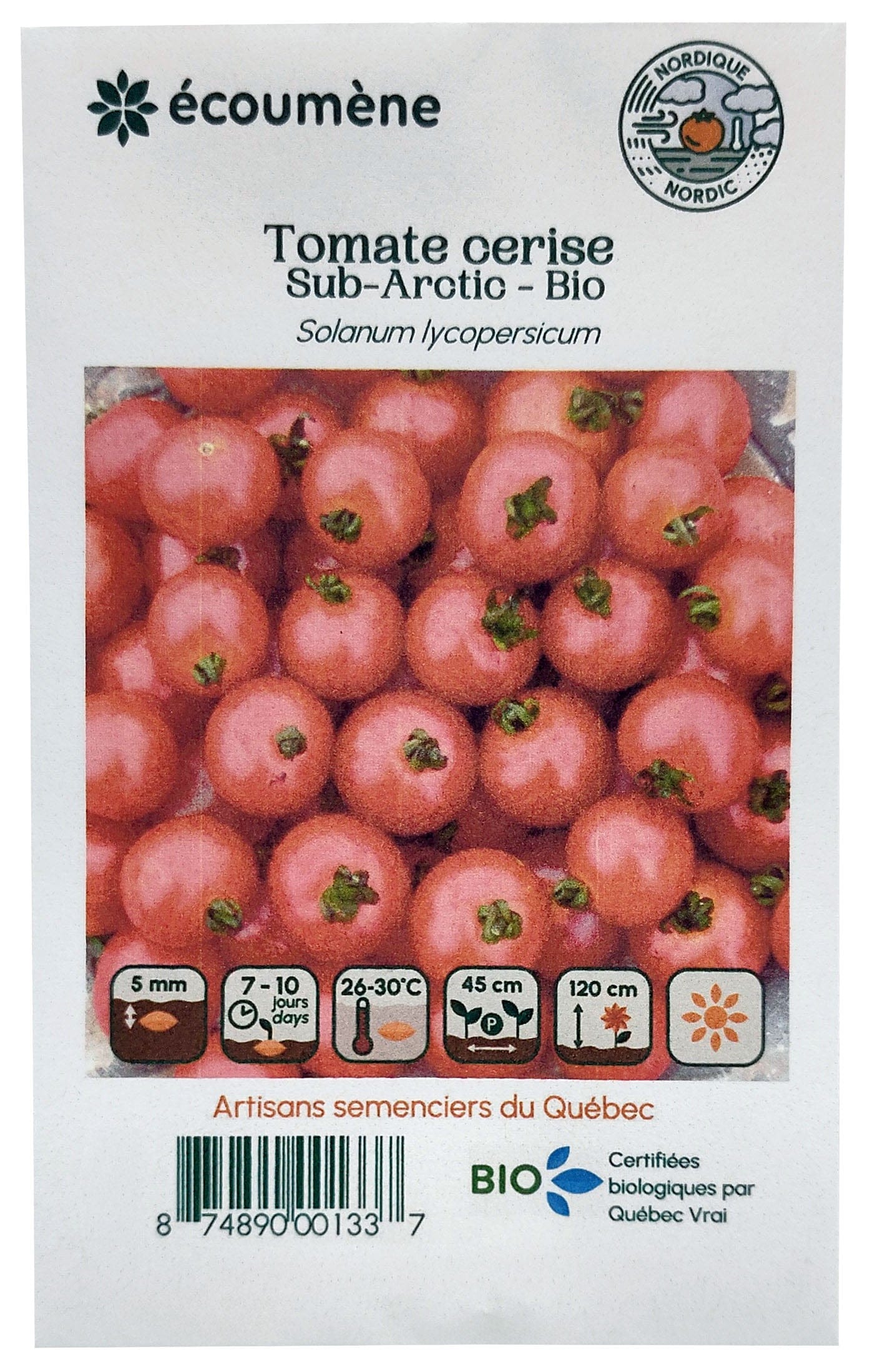 JARDINS DE L'ÉCOUMÈNE Épicerie Semence tomates cerises Sub-Artic bio (un)