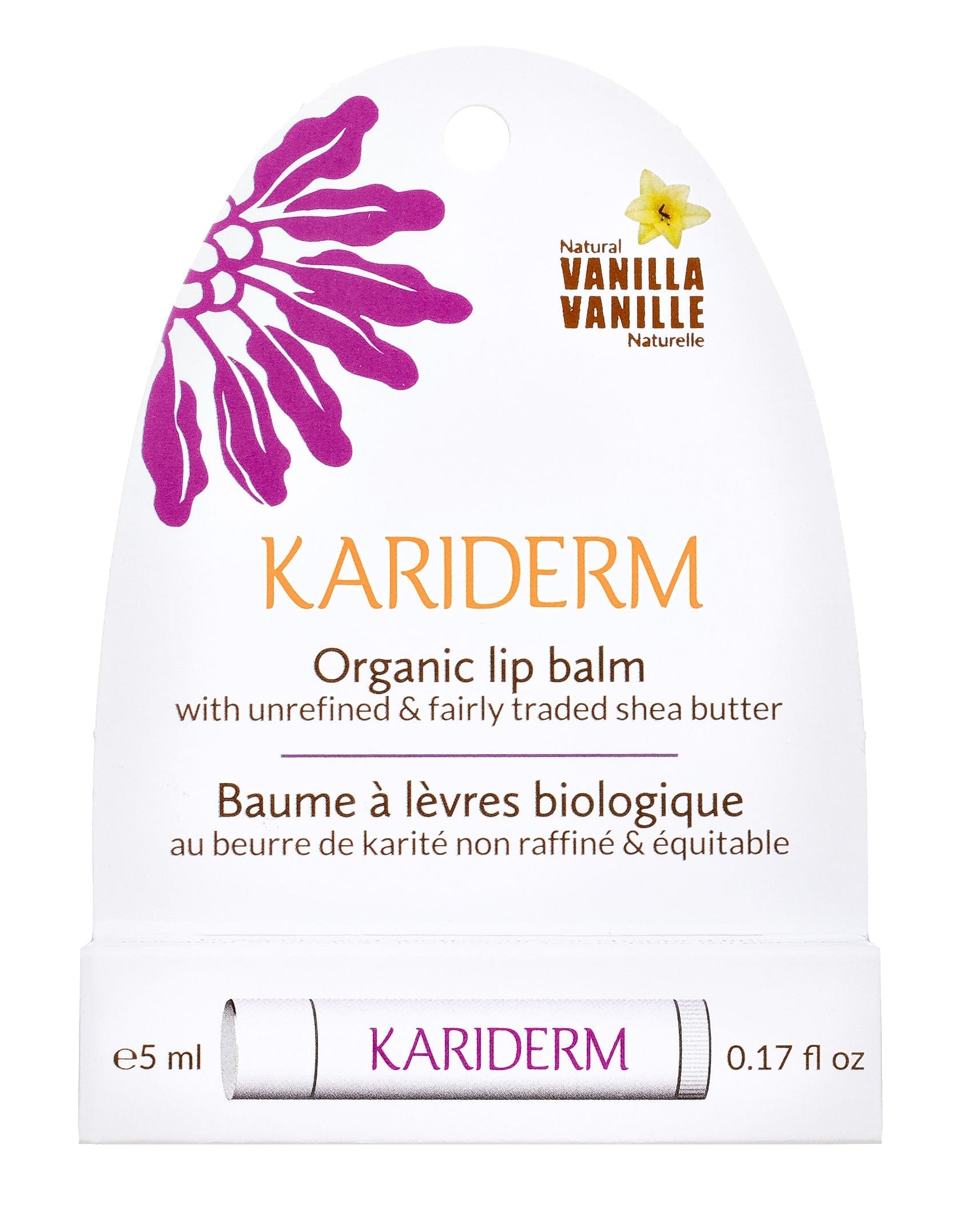 KARIDERM Soins & beauté Baume à lèvres bio vanillle 5ml