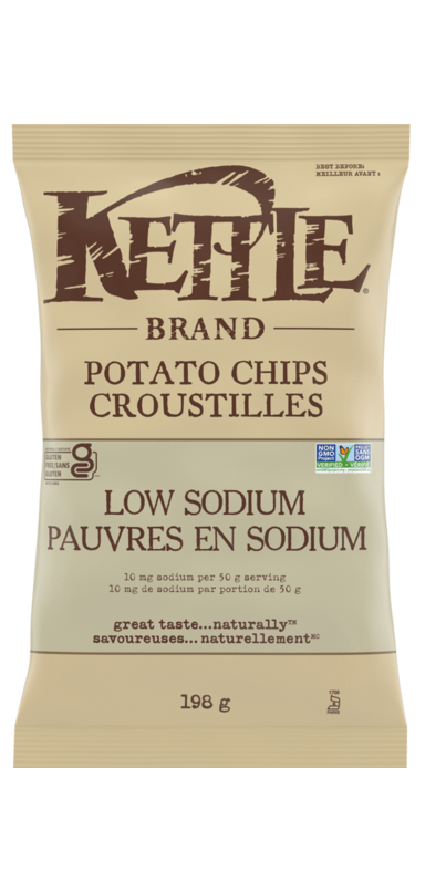 KETTLE Épicerie Croustilles pauvres en sodium 198g
