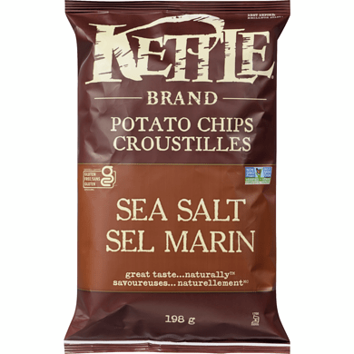 KETTLE Épicerie Croustilles sel de mer 198g
DATE DE PÉREMPTION : 2 AOÛT 2025