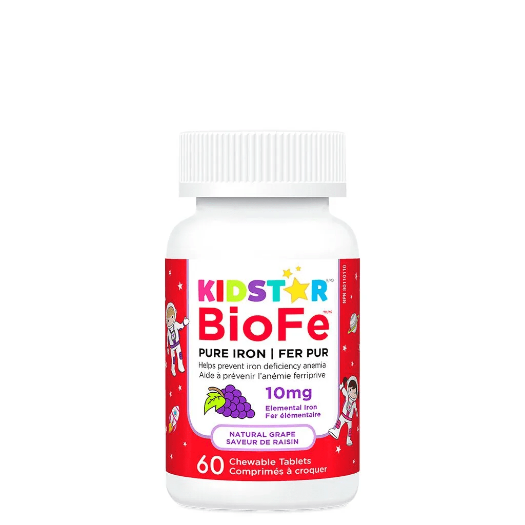 KIDSTAR NUTRIENTS Suppléments BioFe+ Fer masticable (raisin)  60comp