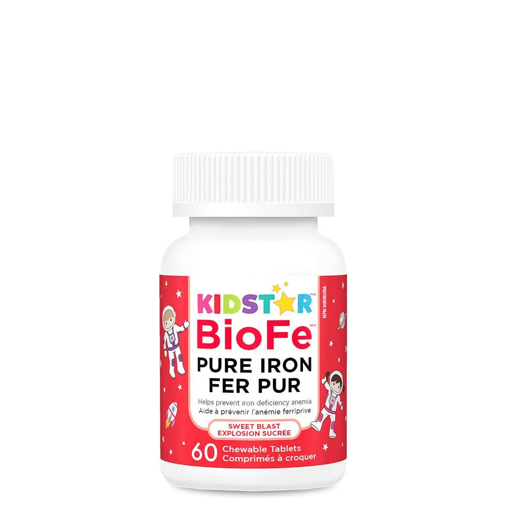 KIDSTAR NUTRIENTS Suppléments BioFe Fer pur masticable (explosion fruitée)  60comp