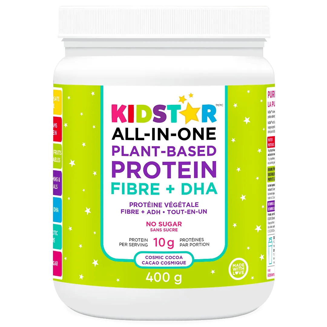 KIDSTAR NUTRIENTS Suppléments Protéines fibre +DHA tout en un (cacao cosmique)  400g