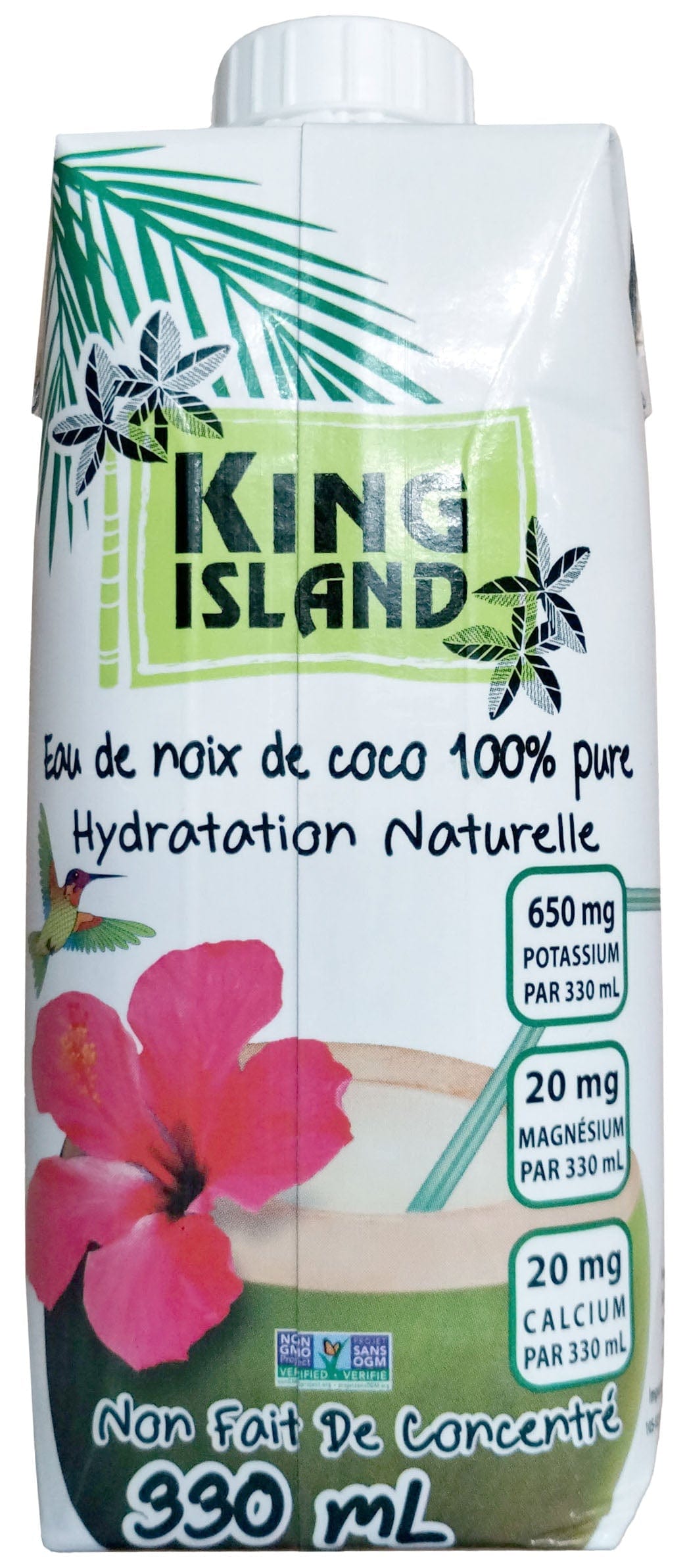 KING ISLAND Épicerie Eau de noix de coco 100% pure 330ml