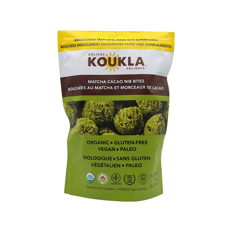 KOUKLA Épicerie Bouchées au matcha et morceaux de cacao bio 150g
