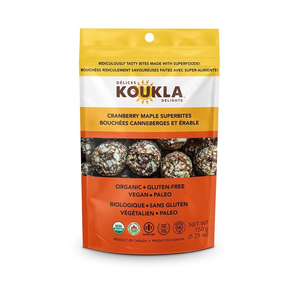 KOUKLA Épicerie Bouchées canneberges et érable bio 150g