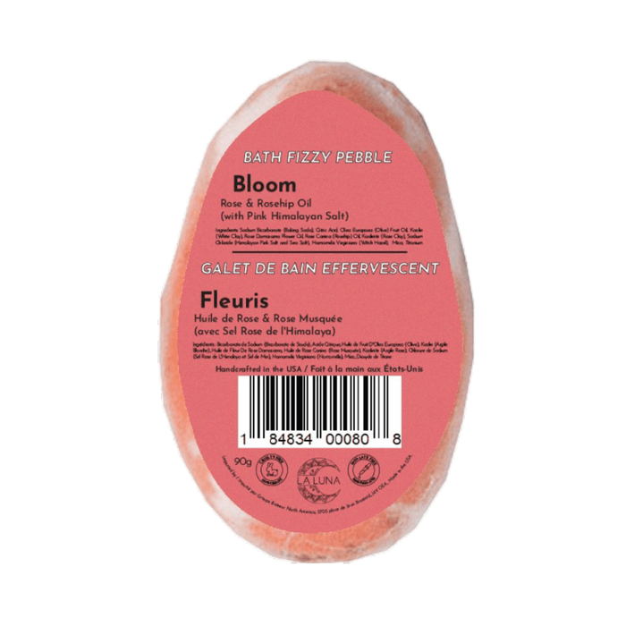 LA LUNA Santé & beauté Galets de bain effervescent fleuris huile de rose et rose musquée 90g
