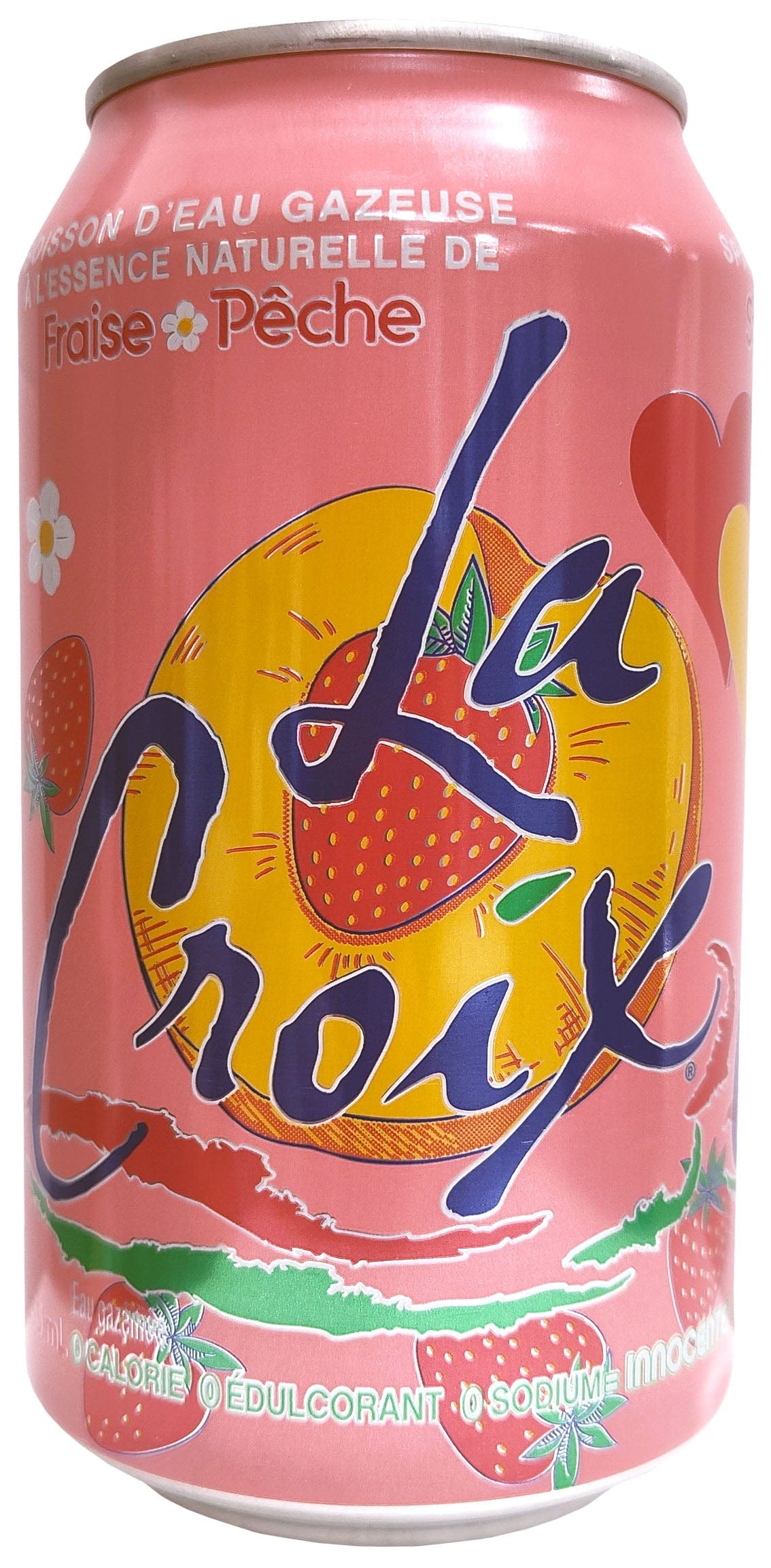 LACROIX Épicerie Eau pétillante aux fraises et pêches 355ml