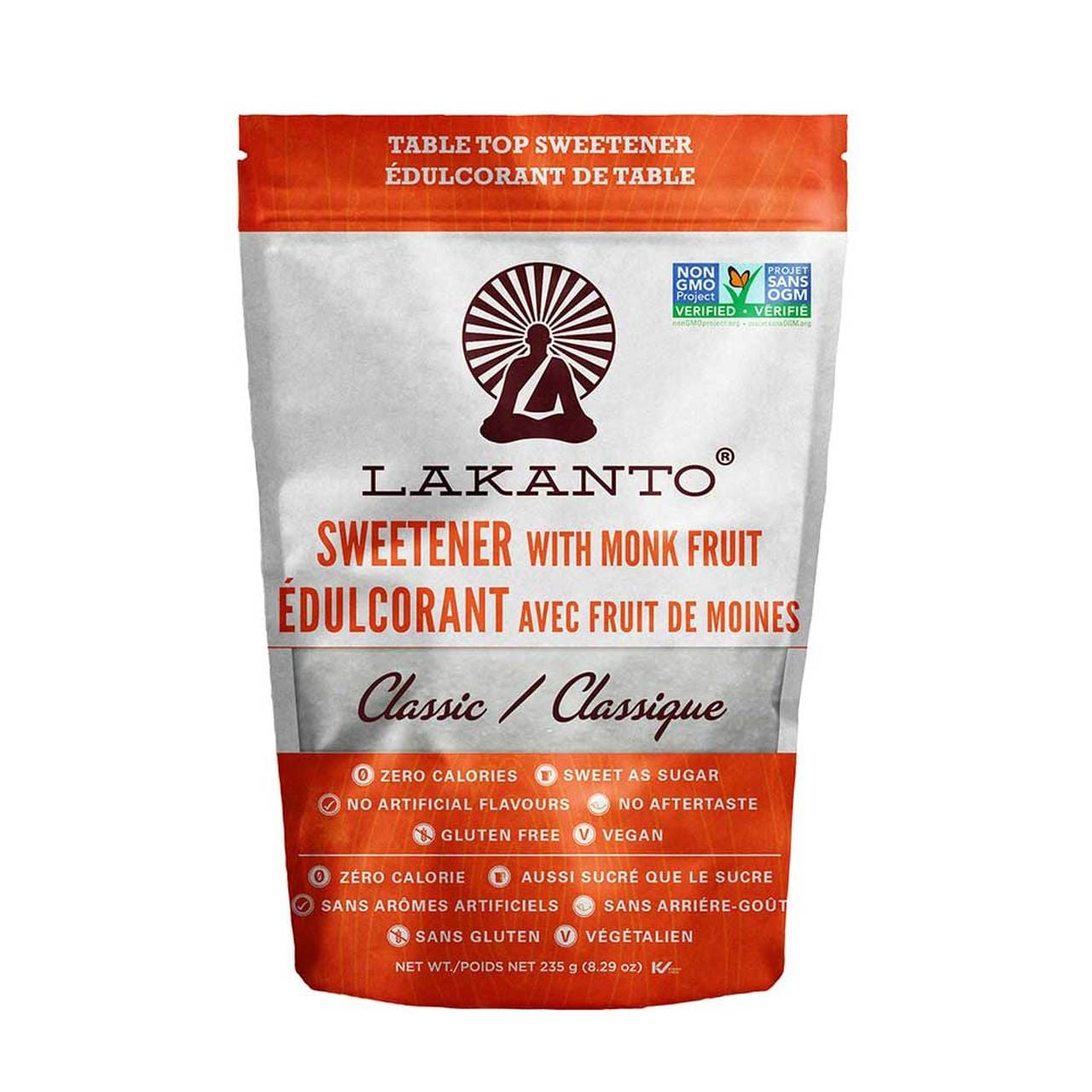 LAKANTO Épicerie Édulcorant classique avec fruit moines 235g
DATE DE PÉREMPTION : 12 DÉCEMBRE 2025