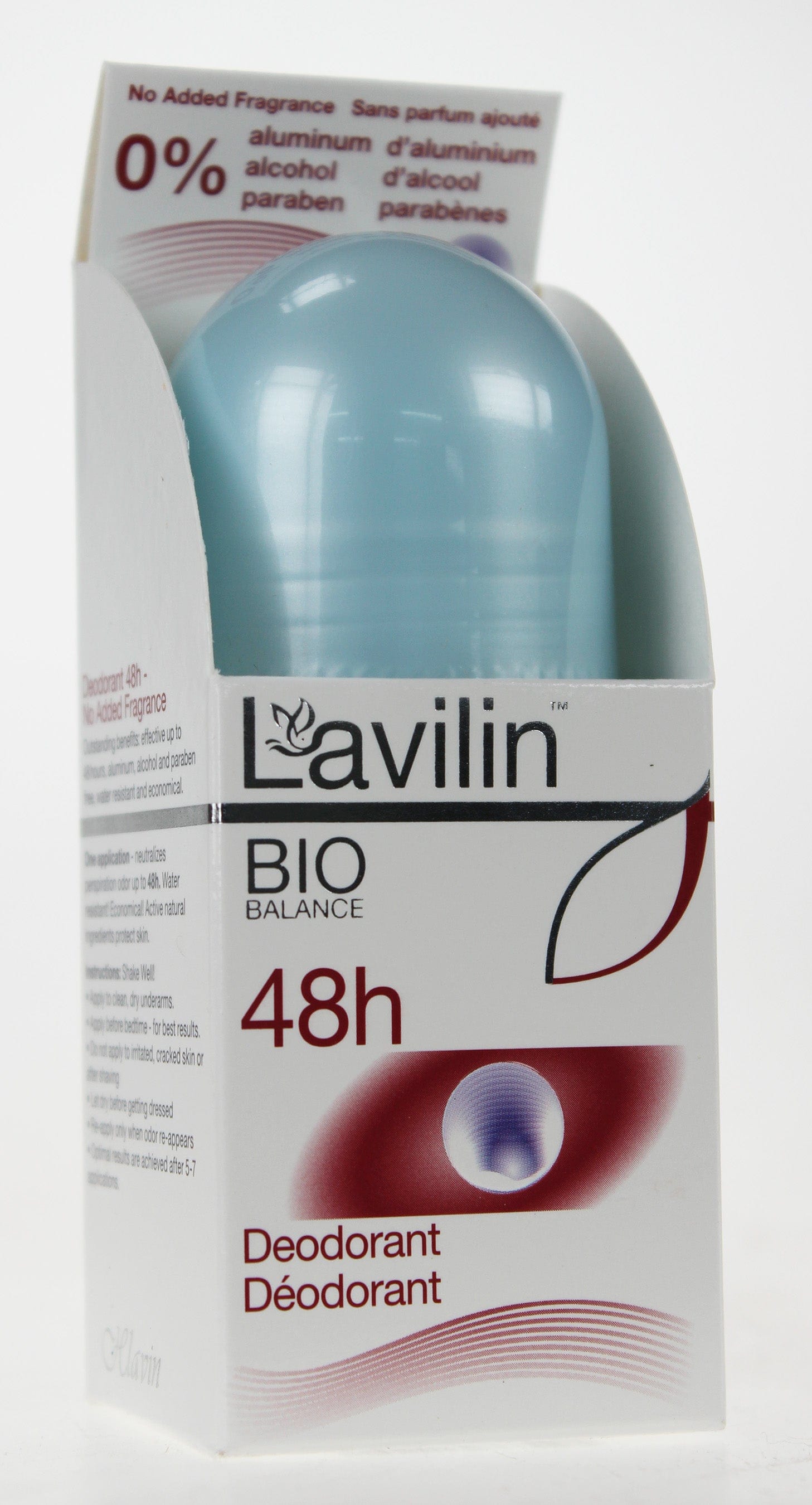 LAVILIN Soins & Beauté Déodorant 48h roll-on (s-parfum ajouté s-aluminium,s-alcool,s-parabènes) 60ml