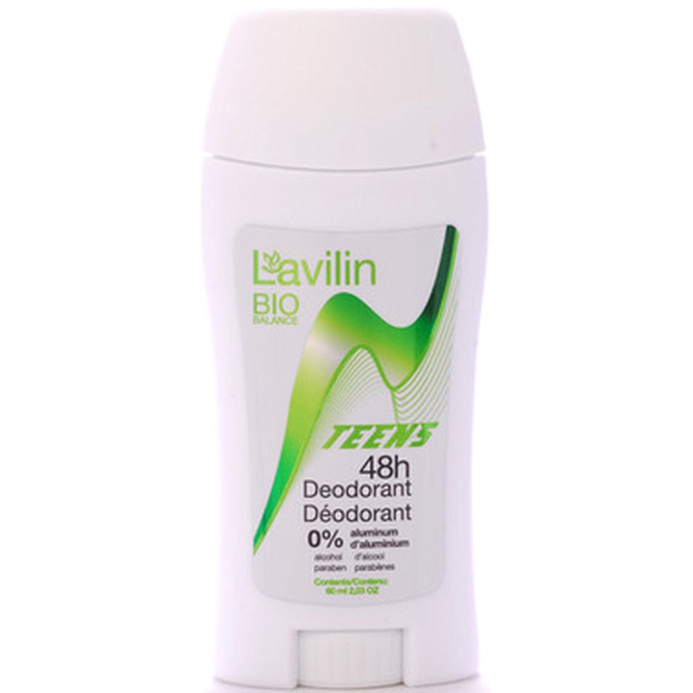 LAVILIN Soins & Beauté Déodorant Teens 48h en bâton (s-aluminium,s-alcool,s-parabènes) 60ml