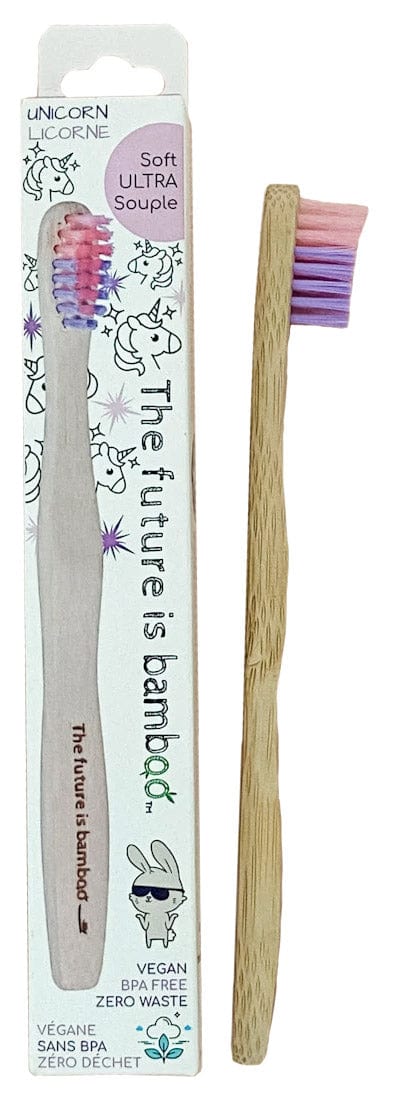 LE FUTUR EST BAMBOU Soins & Beauté Brosse à dent en bambou licorne (ultra souple enfant 3 ans +) un