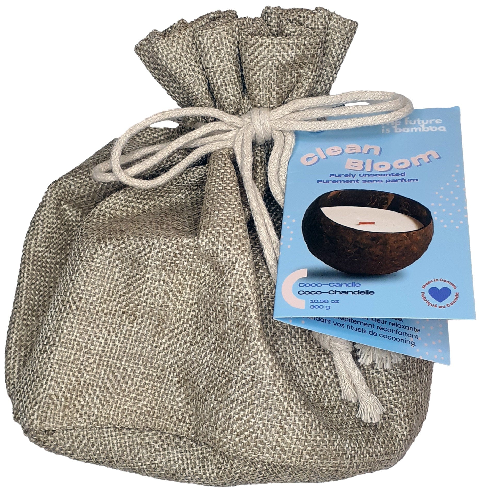 LE FUTUR EST BAMBOU Soins & Beauté Chandelle de coco purement sans parfum 50 heures 300g