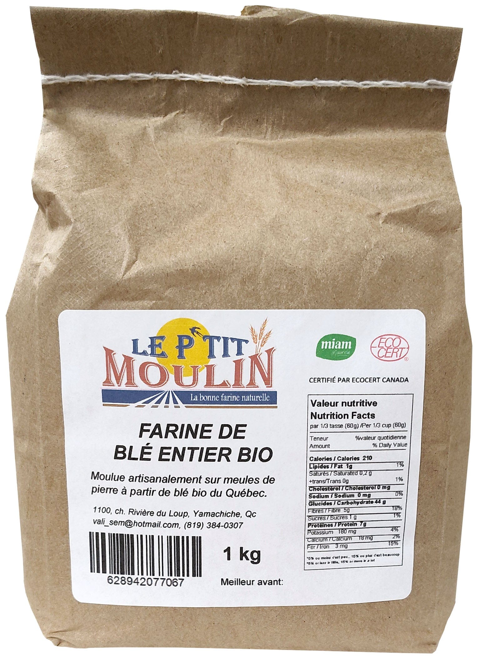 LE P'TIT MOULIN Épicerie Farine de blé entier bio 1kg